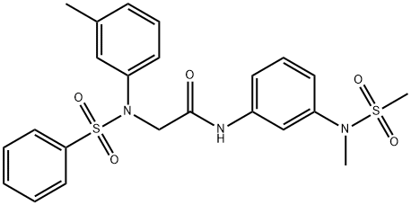 N-{3-[methyl(methylsulfonyl)amino]phenyl}-2-[3-methyl(phenylsulfonyl)anilino]acetamide Struktur