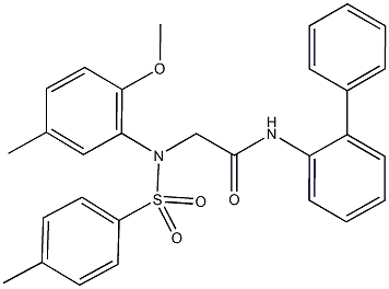 N-[1,1'-biphenyl]-2-yl-2-{2-methoxy-5-methyl[(4-methylphenyl)sulfonyl]anilino}acetamide Struktur