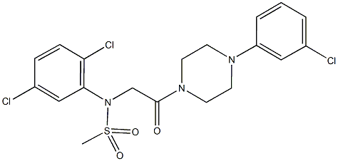 N-{2-[4-(3-chlorophenyl)-1-piperazinyl]-2-oxoethyl}-N-(2,5-dichlorophenyl)methanesulfonamide Struktur