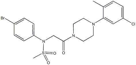 N-(4-bromophenyl)-N-{2-[4-(5-chloro-2-methylphenyl)-1-piperazinyl]-2-oxoethyl}methanesulfonamide Struktur