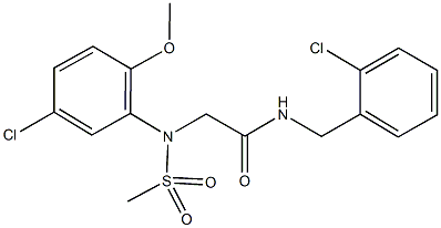 N-(2-chlorobenzyl)-2-[5-chloro-2-methoxy(methylsulfonyl)anilino]acetamide Struktur