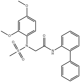 N-[1,1'-biphenyl]-2-yl-2-[2,4-dimethoxy(methylsulfonyl)anilino]acetamide Struktur