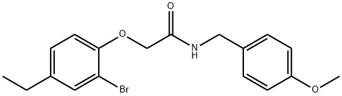 2-(2-bromo-4-ethylphenoxy)-N-(4-methoxybenzyl)acetamide Struktur