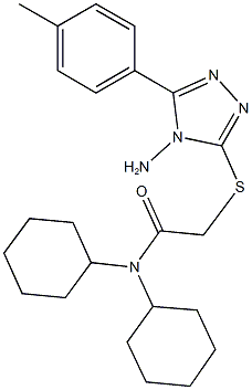 2-{[4-amino-5-(4-methylphenyl)-4H-1,2,4-triazol-3-yl]sulfanyl}-N,N-dicyclohexylacetamide Struktur