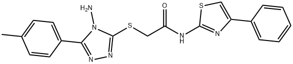 2-{[4-amino-5-(4-methylphenyl)-4H-1,2,4-triazol-3-yl]sulfanyl}-N-(4-phenyl-1,3-thiazol-2-yl)acetamide Struktur