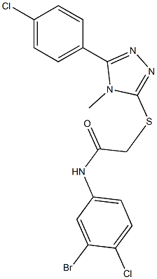 N-(3-bromo-4-chlorophenyl)-2-{[5-(4-chlorophenyl)-4-methyl-4H-1,2,4-triazol-3-yl]sulfanyl}acetamide Struktur