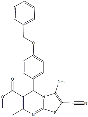 methyl 3-amino-5-[4-(benzyloxy)phenyl]-2-cyano-7-methyl-5H-[1,3]thiazolo[3,2-a]pyrimidine-6-carboxylate Struktur