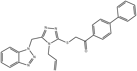 2-{[4-allyl-5-(1H-1,2,3-benzotriazol-1-ylmethyl)-4H-1,2,4-triazol-3-yl]sulfanyl}-1-[1,1'-biphenyl]-4-ylethanone Struktur