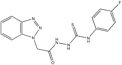 2-(1H-1,2,3-benzotriazol-1-ylacetyl)-N-(4-fluorophenyl)hydrazinecarbothioamide Struktur