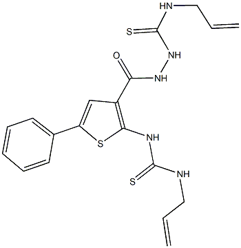 N-allyl-2-[(2-{[(allylamino)carbothioyl]amino}-5-phenyl-3-thienyl)carbonyl]hydrazinecarbothioamide Struktur