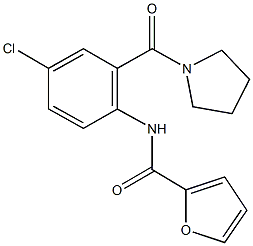 N-[4-chloro-2-(1-pyrrolidinylcarbonyl)phenyl]-2-furamide Struktur