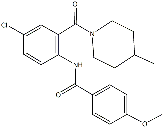 N-{4-chloro-2-[(4-methyl-1-piperidinyl)carbonyl]phenyl}-4-methoxybenzamide Struktur