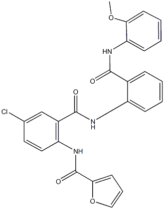 N-[4-chloro-2-({2-[(2-methoxyanilino)carbonyl]anilino}carbonyl)phenyl]-2-furamide Struktur