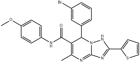 7-(3-bromophenyl)-N-(4-methoxyphenyl)-5-methyl-2-(2-thienyl)-4,7-dihydro[1,2,4]triazolo[1,5-a]pyrimidine-6-carboxamide Struktur