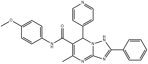 N-(4-methoxyphenyl)-5-methyl-2-phenyl-7-(4-pyridinyl)-4,7-dihydro[1,2,4]triazolo[1,5-a]pyrimidine-6-carboxamide Struktur