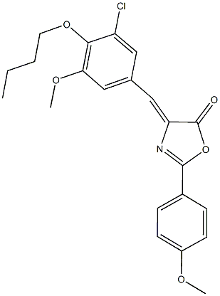 4-(4-butoxy-3-chloro-5-methoxybenzylidene)-2-(4-methoxyphenyl)-1,3-oxazol-5(4H)-one Struktur