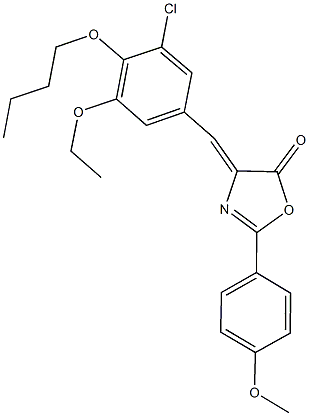 4-(4-butoxy-3-chloro-5-ethoxybenzylidene)-2-(4-methoxyphenyl)-1,3-oxazol-5(4H)-one Struktur