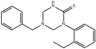 5-benzyl-1-(2-ethylphenyl)-1,3,5-triazinane-2-thione Struktur