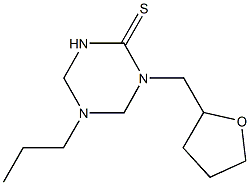 5-propyl-1-(tetrahydro-2-furanylmethyl)-1,3,5-triazinane-2-thione Struktur