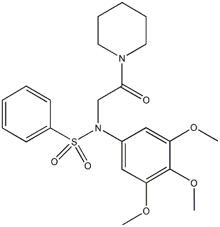 N-[2-oxo-2-(1-piperidinyl)ethyl]-N-(3,4,5-trimethoxyphenyl)benzenesulfonamide Struktur