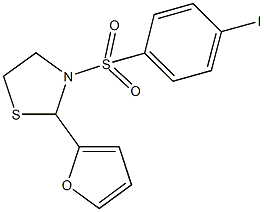 2-(2-furyl)-3-[(4-iodophenyl)sulfonyl]-1,3-thiazolidine Struktur