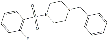 1-benzyl-4-[(2-fluorophenyl)sulfonyl]piperazine Struktur