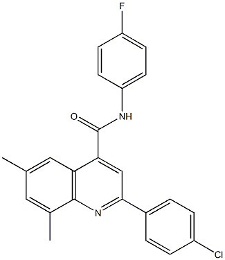 2-(4-chlorophenyl)-N-(4-fluorophenyl)-6,8-dimethyl-4-quinolinecarboxamide Struktur