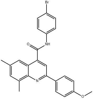 N-(4-bromophenyl)-2-(4-methoxyphenyl)-6,8-dimethyl-4-quinolinecarboxamide Struktur