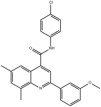 N-(4-chlorophenyl)-2-(3-methoxyphenyl)-6,8-dimethyl-4-quinolinecarboxamide Struktur