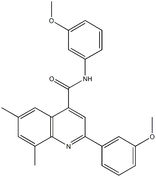 N,2-bis(3-methoxyphenyl)-6,8-dimethyl-4-quinolinecarboxamide Struktur