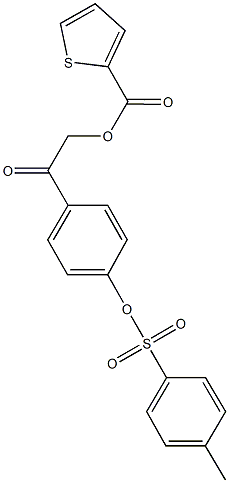 2-(4-{[(4-methylphenyl)sulfonyl]oxy}phenyl)-2-oxoethyl 2-thiophenecarboxylate Struktur