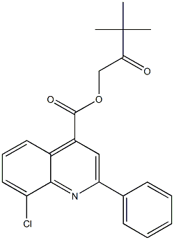 3,3-dimethyl-2-oxobutyl 8-chloro-2-phenyl-4-quinolinecarboxylate Struktur