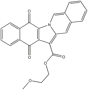 2-methoxyethyl 5,14-dioxo-5,14-dihydrobenzo[5,6]indolo[1,2-b]isoquinoline-13-carboxylate Struktur