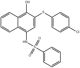 N-{3-[(4-chlorophenyl)sulfanyl]-4-hydroxy-1-naphthyl}benzenesulfonamide Struktur