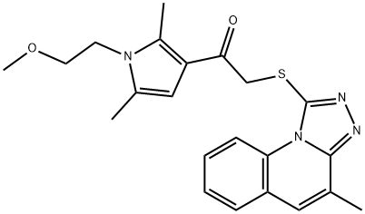 1-[1-(2-methoxyethyl)-2,5-dimethyl-1H-pyrrol-3-yl]-2-[(4-methyl[1,2,4]triazolo[4,3-a]quinolin-1-yl)sulfanyl]ethanone Struktur