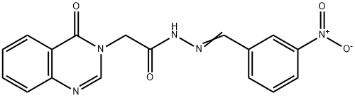 N'-{3-nitrobenzylidene}-2-(4-oxo-3(4H)-quinazolinyl)acetohydrazide Struktur