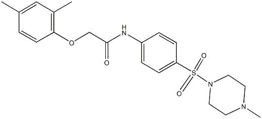 2-(2,4-dimethylphenoxy)-N-{4-[(4-methyl-1-piperazinyl)sulfonyl]phenyl}acetamide Struktur