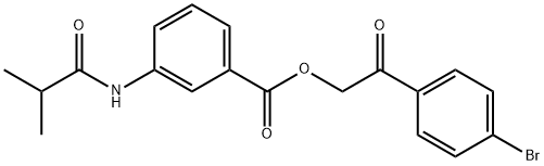 2-(4-bromophenyl)-2-oxoethyl 3-(isobutyrylamino)benzoate Struktur