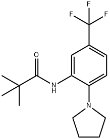 2,2-dimethyl-N-[2-(1-pyrrolidinyl)-5-(trifluoromethyl)phenyl]propanamide Struktur