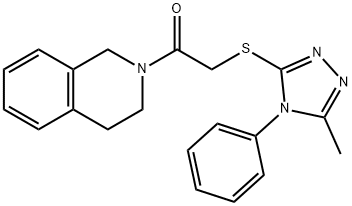 2-{[(5-methyl-4-phenyl-4H-1,2,4-triazol-3-yl)sulfanyl]acetyl}-1,2,3,4-tetrahydroisoquinoline Struktur