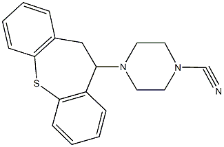 1-cyano-4-(10,11-dihydrodibenzo[b,f]thiepin-10-yl)piperazine Struktur