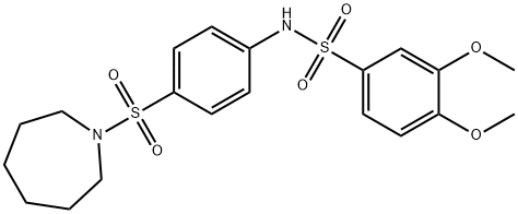 N-[4-(1-azepanylsulfonyl)phenyl]-3,4-dimethoxybenzenesulfonamide Struktur