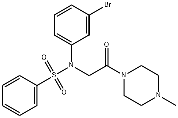 N-(3-bromophenyl)-N-[2-(4-methyl-1-piperazinyl)-2-oxoethyl]benzenesulfonamide Struktur