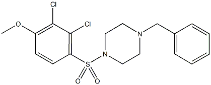 4-[(4-benzyl-1-piperazinyl)sulfonyl]-2,3-dichlorophenyl methyl ether Struktur