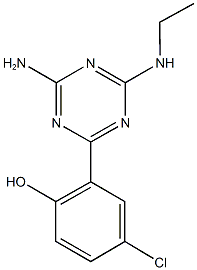 2-[4-amino-6-(ethylamino)-1,3,5-triazin-2-yl]-4-chlorophenol Struktur