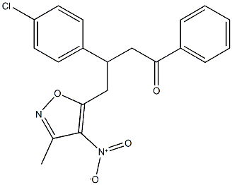 3-(4-chlorophenyl)-4-{4-nitro-3-methyl-5-isoxazolyl}-1-phenyl-1-butanone Struktur