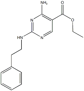 ethyl 4-amino-2-[(2-phenylethyl)amino]-5-pyrimidinecarboxylate Struktur