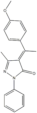 4-[1-(4-methoxyphenyl)ethylidene]-5-methyl-2-phenyl-2,4-dihydro-3H-pyrazol-3-one Struktur