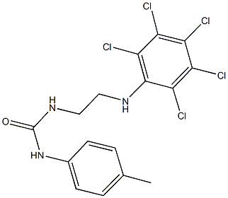 N-(4-methylphenyl)-N'-[2-(2,3,4,5,6-pentachloroanilino)ethyl]urea Struktur