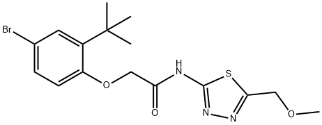 2-(4-bromo-2-tert-butylphenoxy)-N-[5-(methoxymethyl)-1,3,4-thiadiazol-2-yl]acetamide Struktur